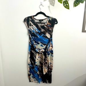 Karen Kane painted dress - wrap waist - size large